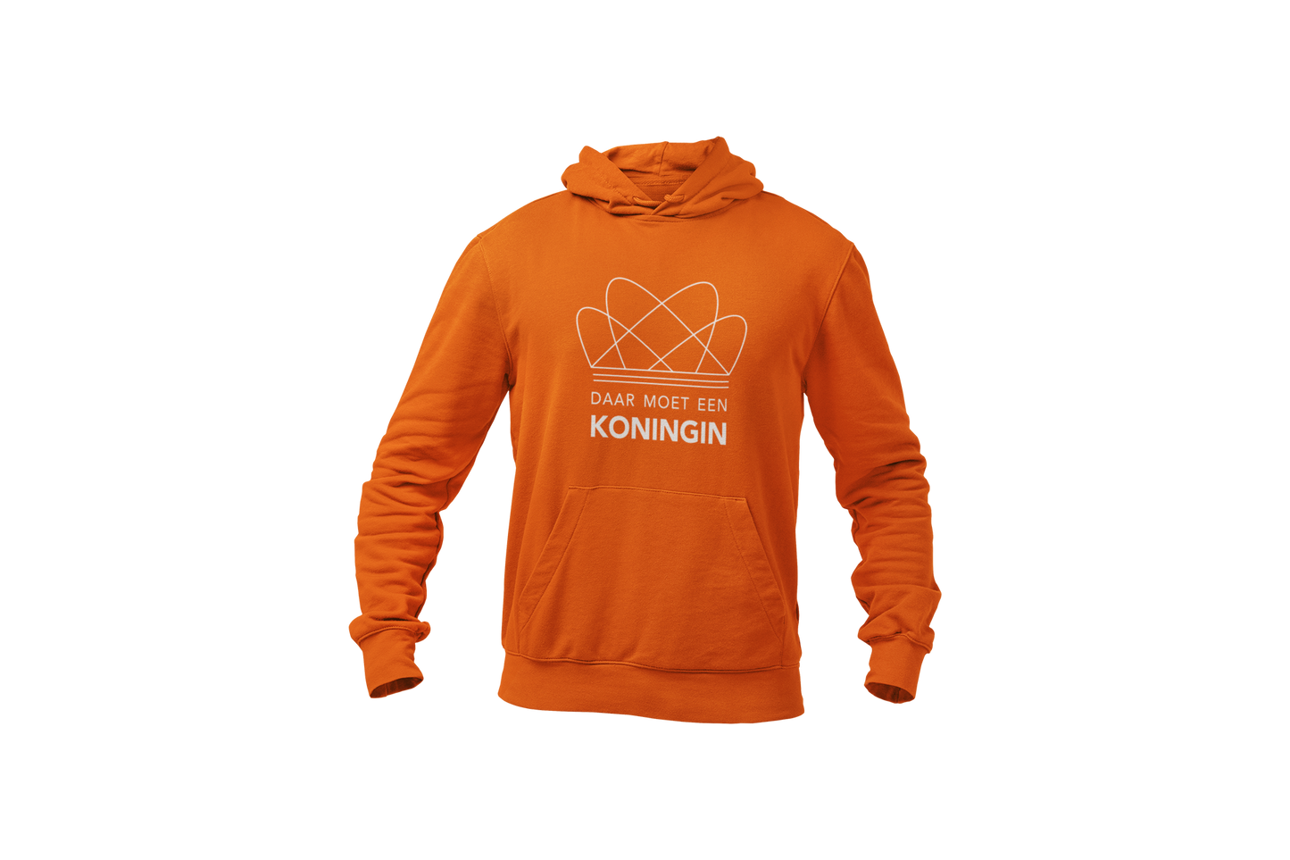 Daar moet een koningin hoodie koningsdag orange