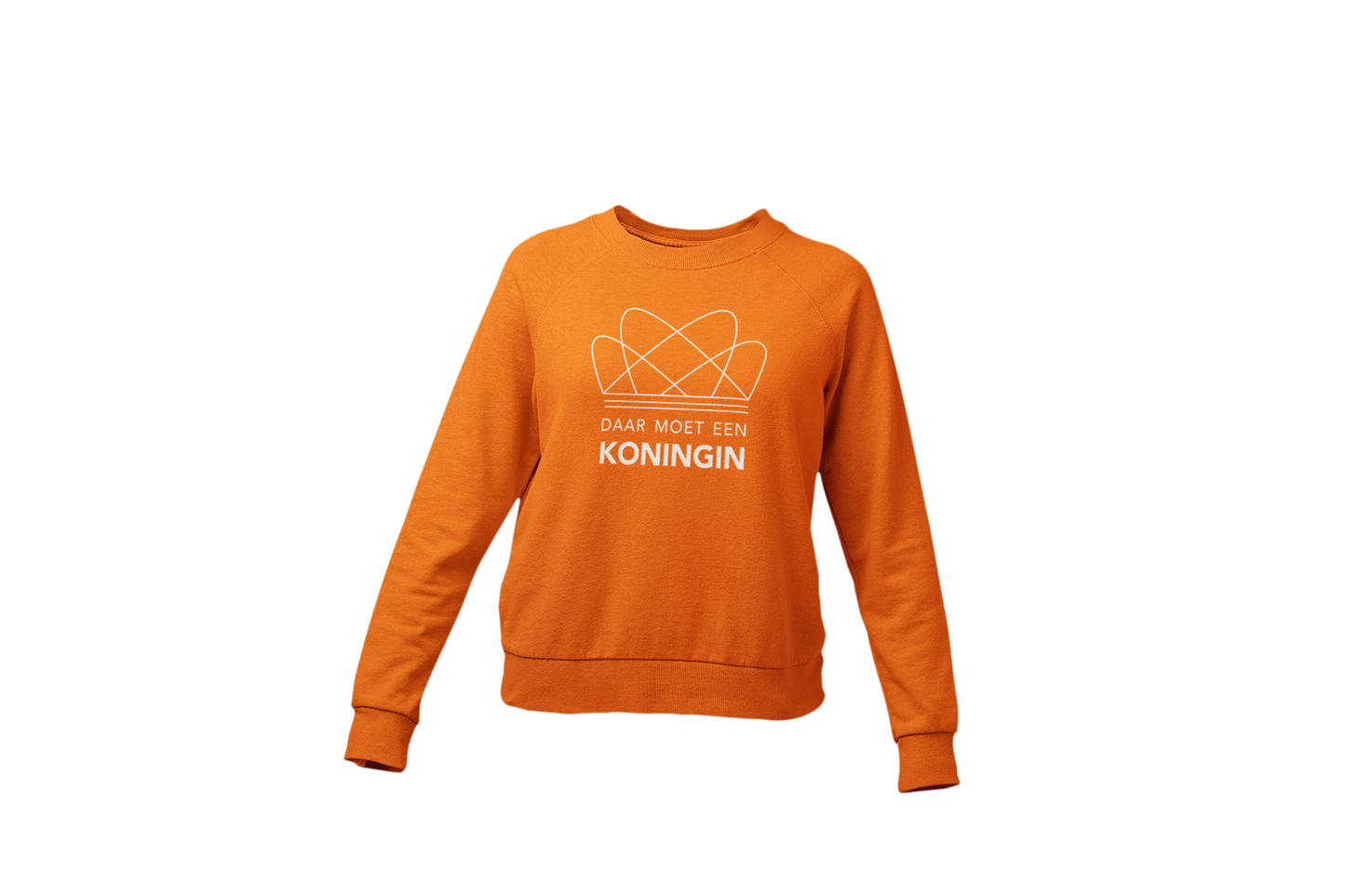 Daar moet een koningin sweater koningsdag orange