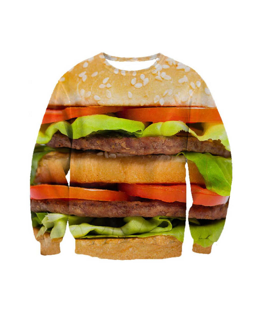Hamburger trui sweater print food snack donnie