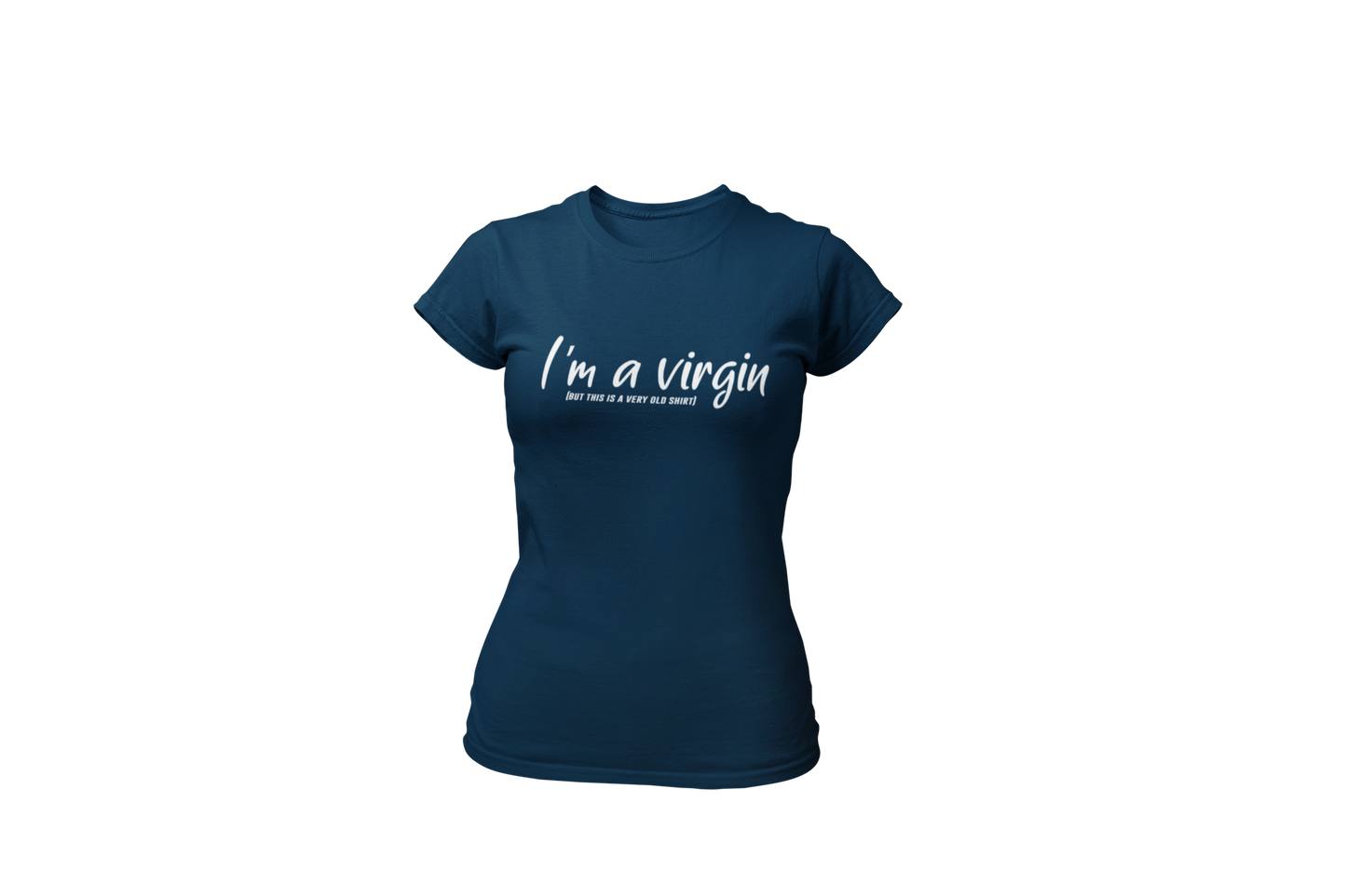 I am a virgin but this is a very old shirt dames blauw donnie