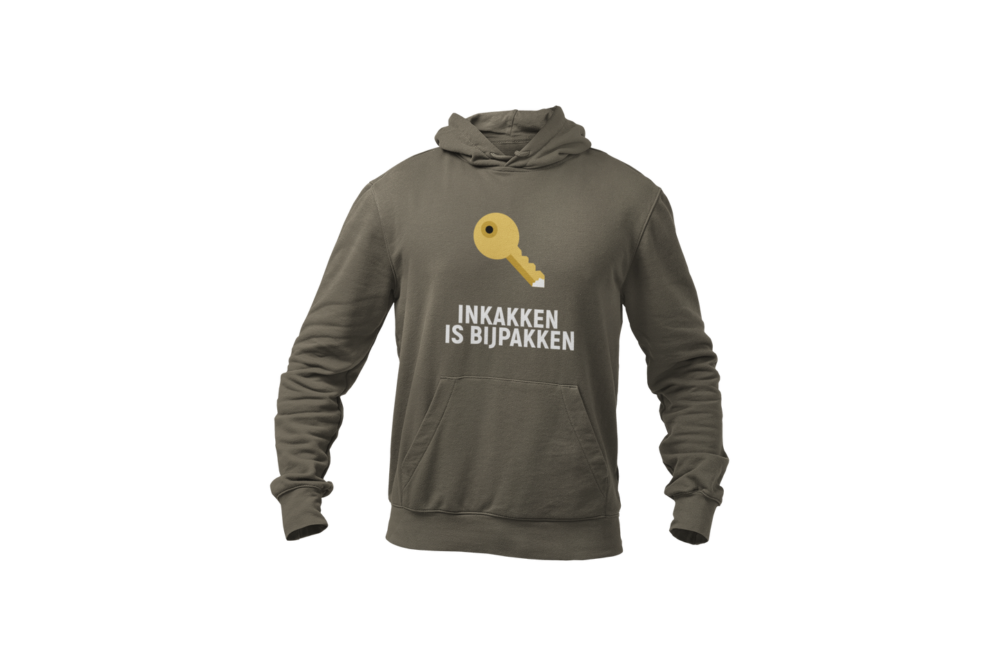 Inkakken is bijpakken hoodie green