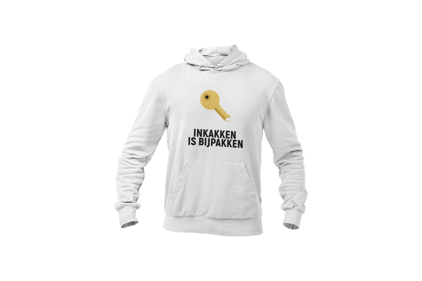 Inkakken is bijpakken hoodie white