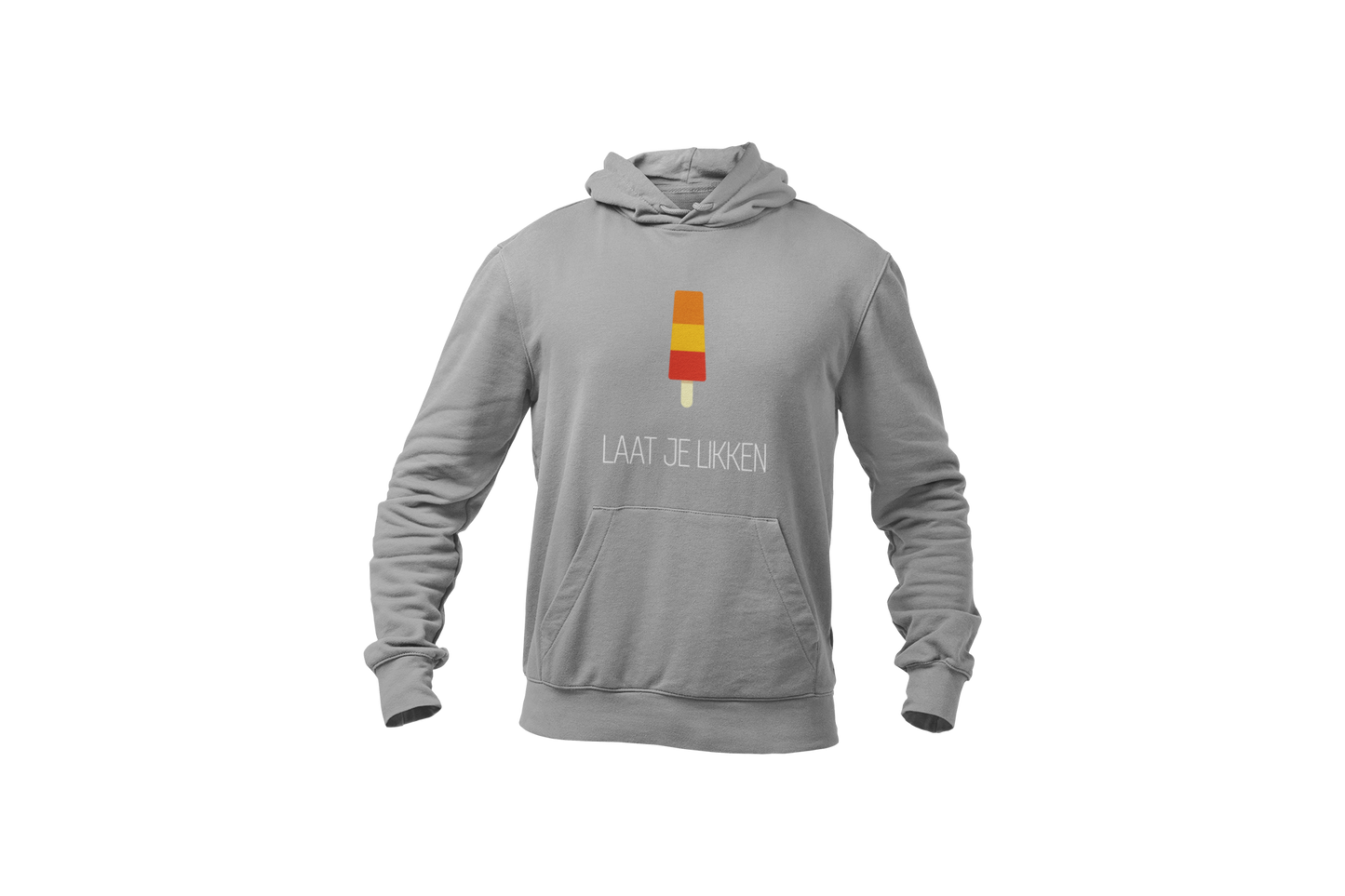 Laat je likken hoodie light grey