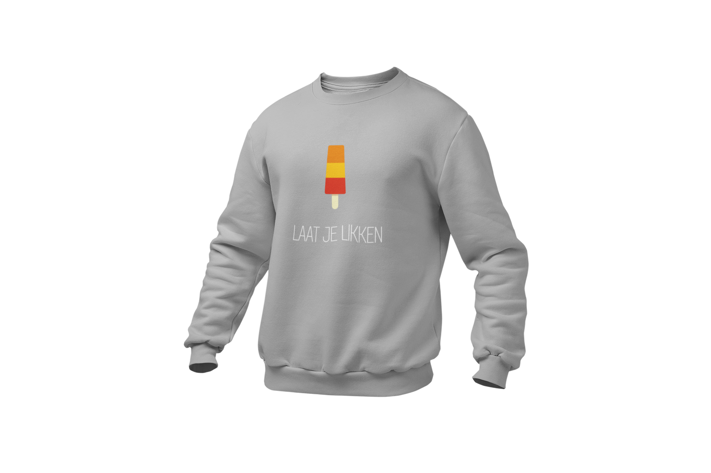 Laat je likken sweater light grey