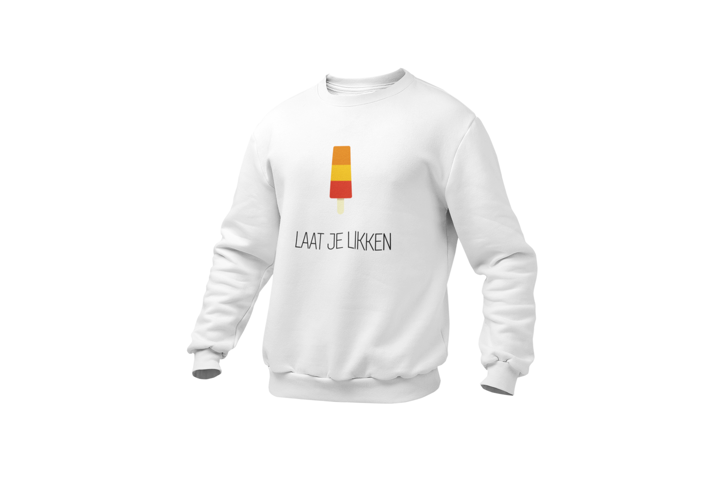 Laat je likken sweater white