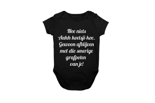Nee niets ahh koetsji koe romper donnie zwart