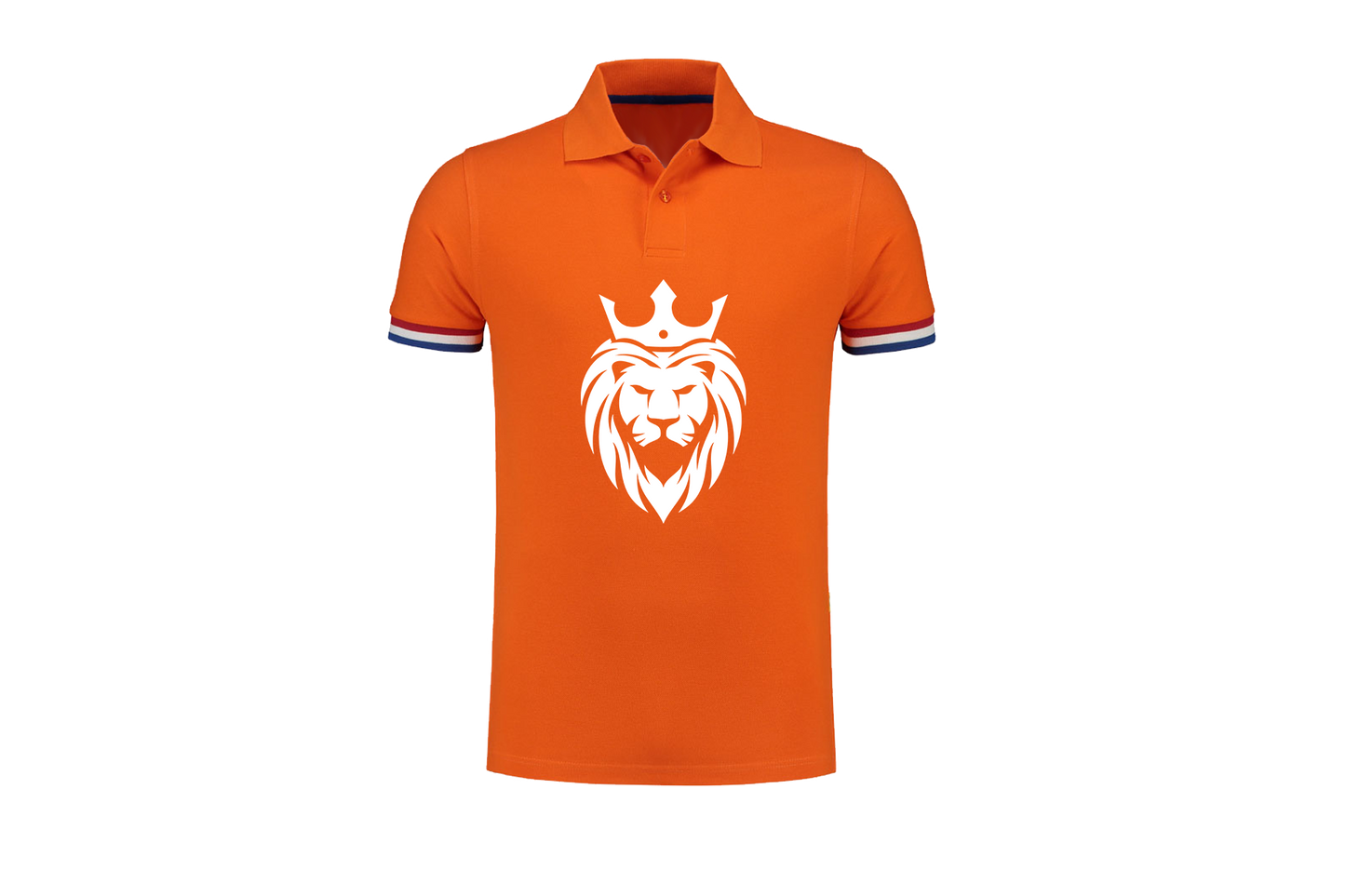 Oranje voetbal polo shirt nederland leeuwenkoning donnie