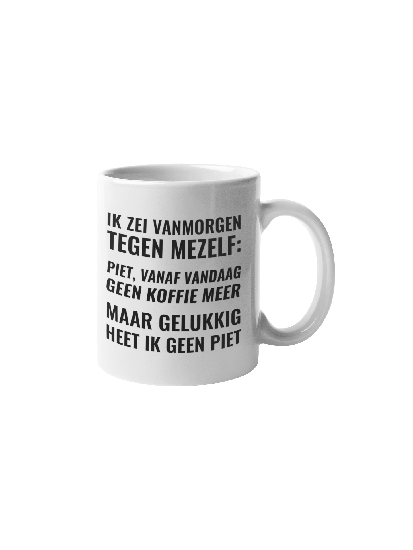 Piet geen koffie meer mok white