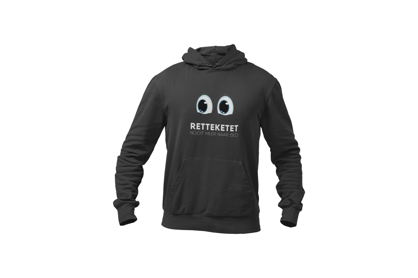Retteketet nooit meer naar bed hoodie dark grey