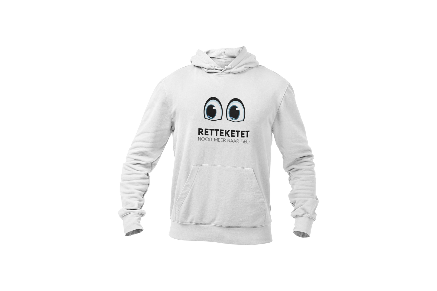 Retteketet nooit meer naar bed hoodie white