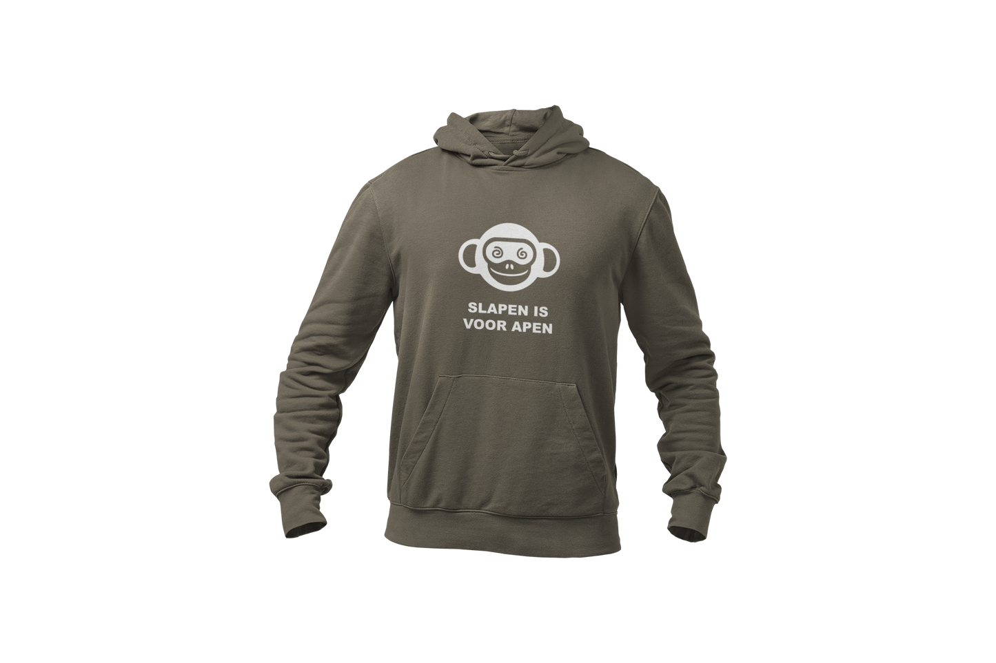 Slapen is voor apen hoodie green