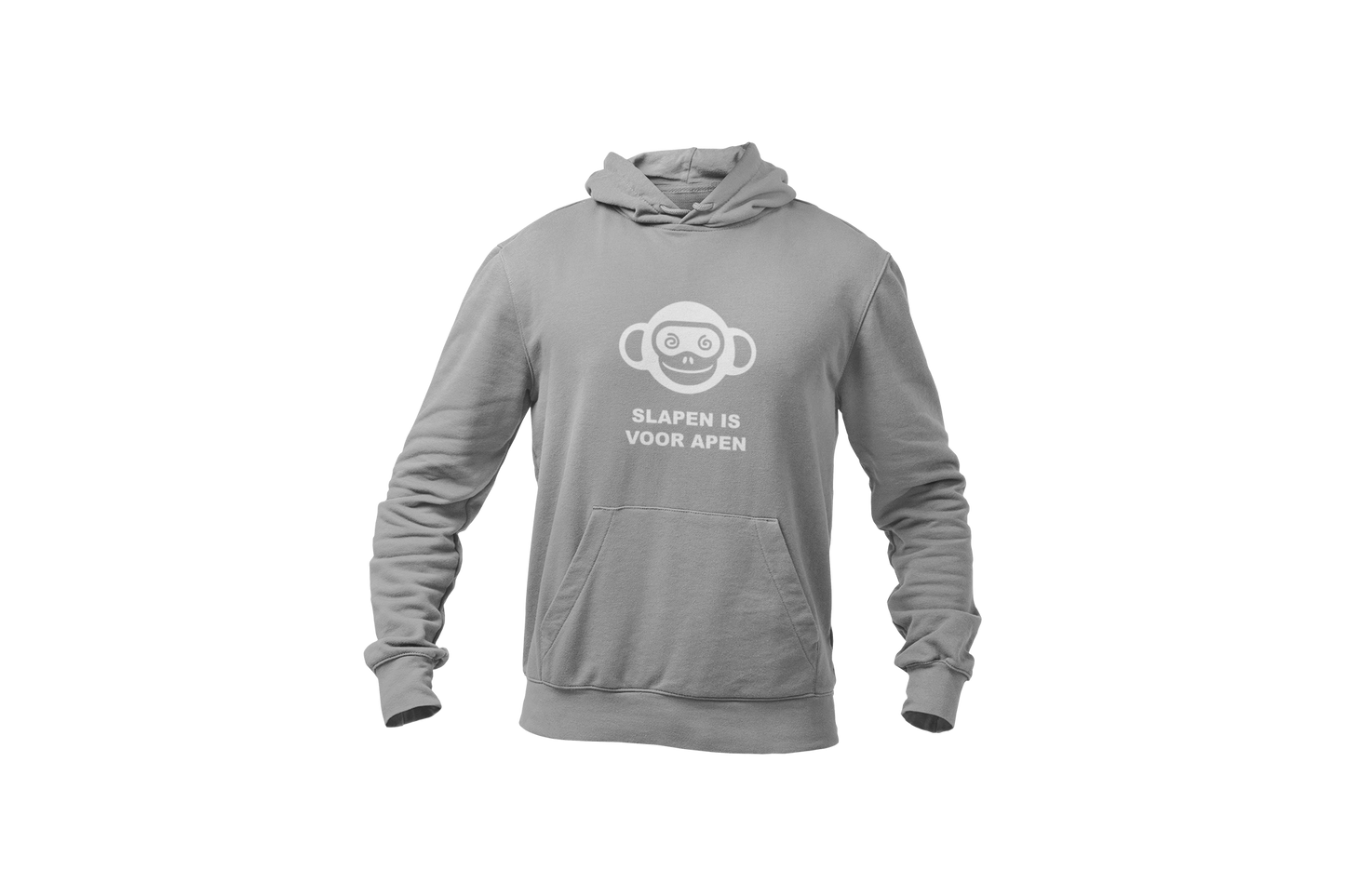 Slapen is voor apen hoodie light grey