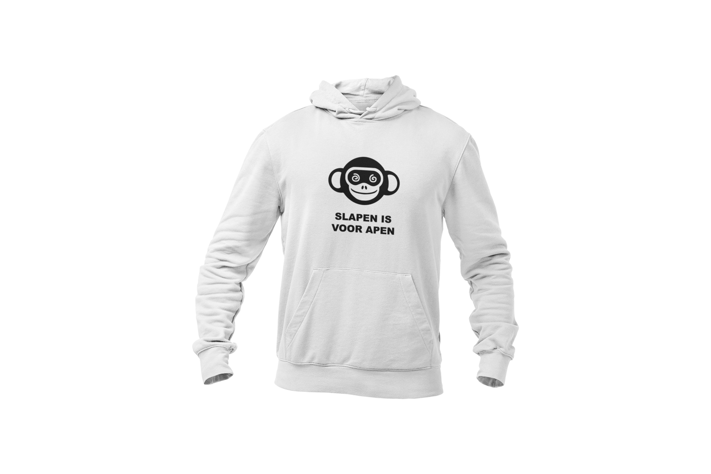 Slapen is voor apen hoodie white