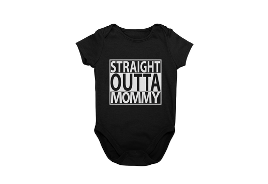 Straight out of mommy romper black