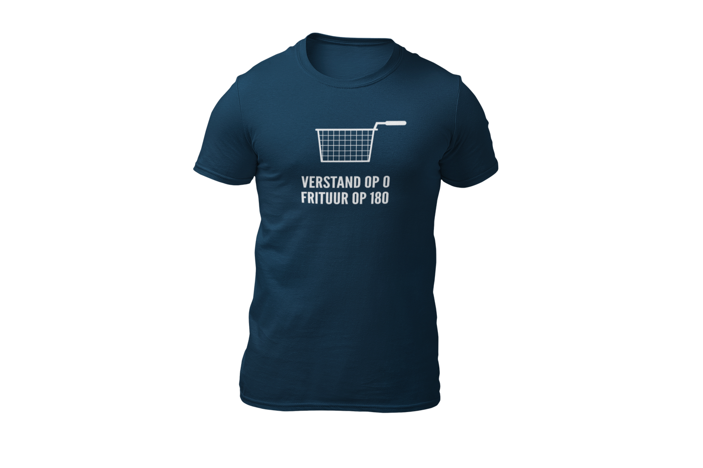 Verstand op 0 frituur op 180 t shirt donnie blauw