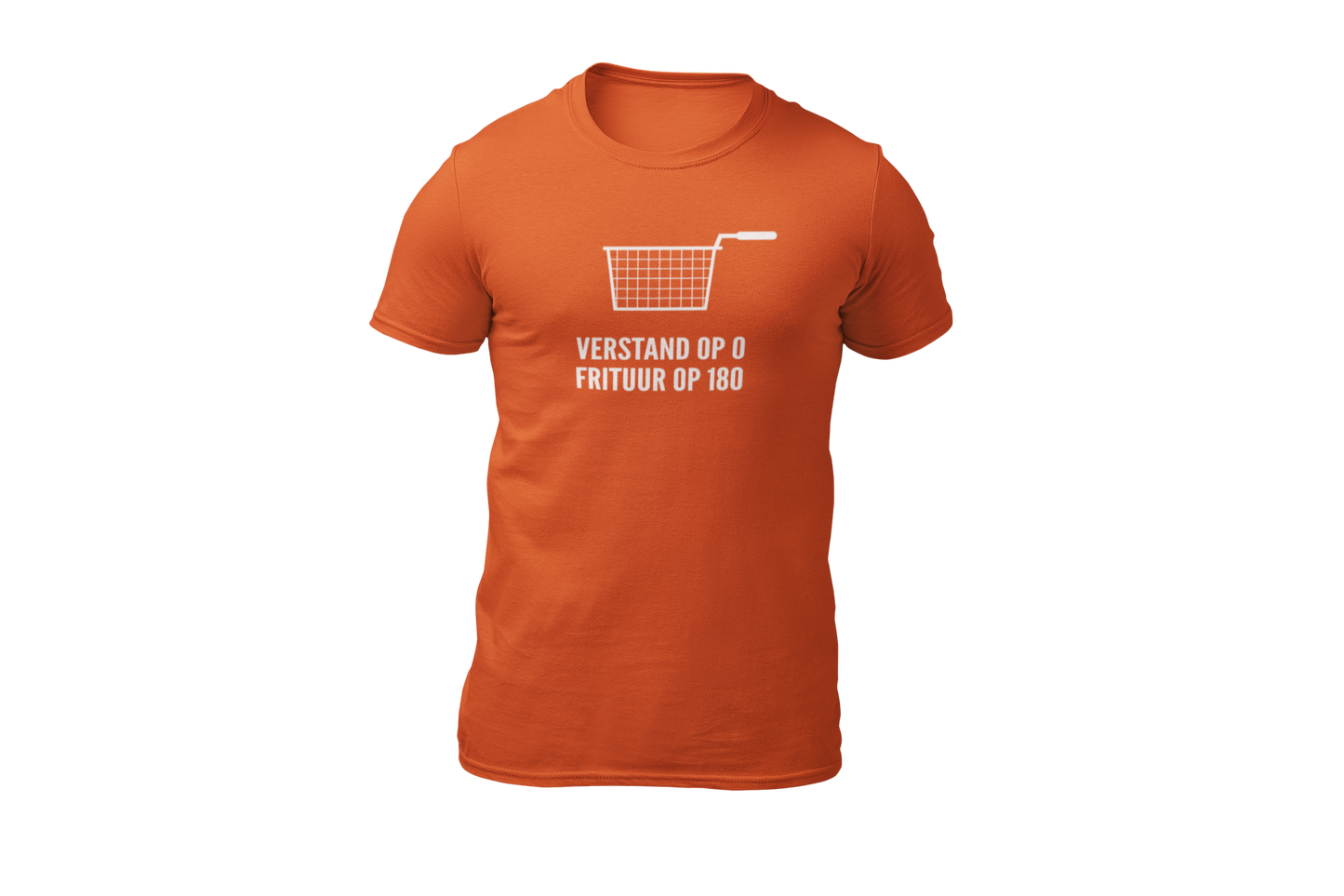 Verstand op 0 frituur op 180 t shirt donnie oranje