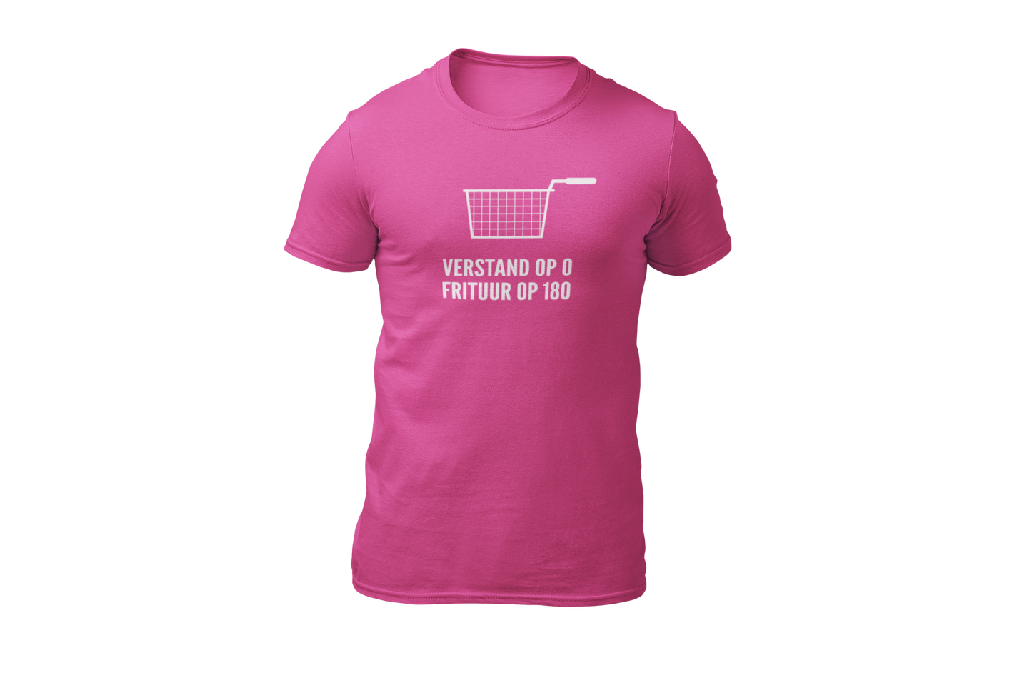 Verstand op 0 frituur op 180 t shirt donnie roze