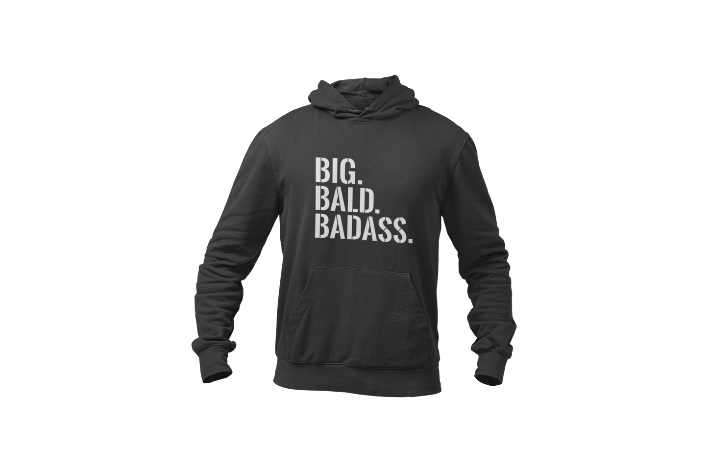 Big bald baddass hoodie dark grey