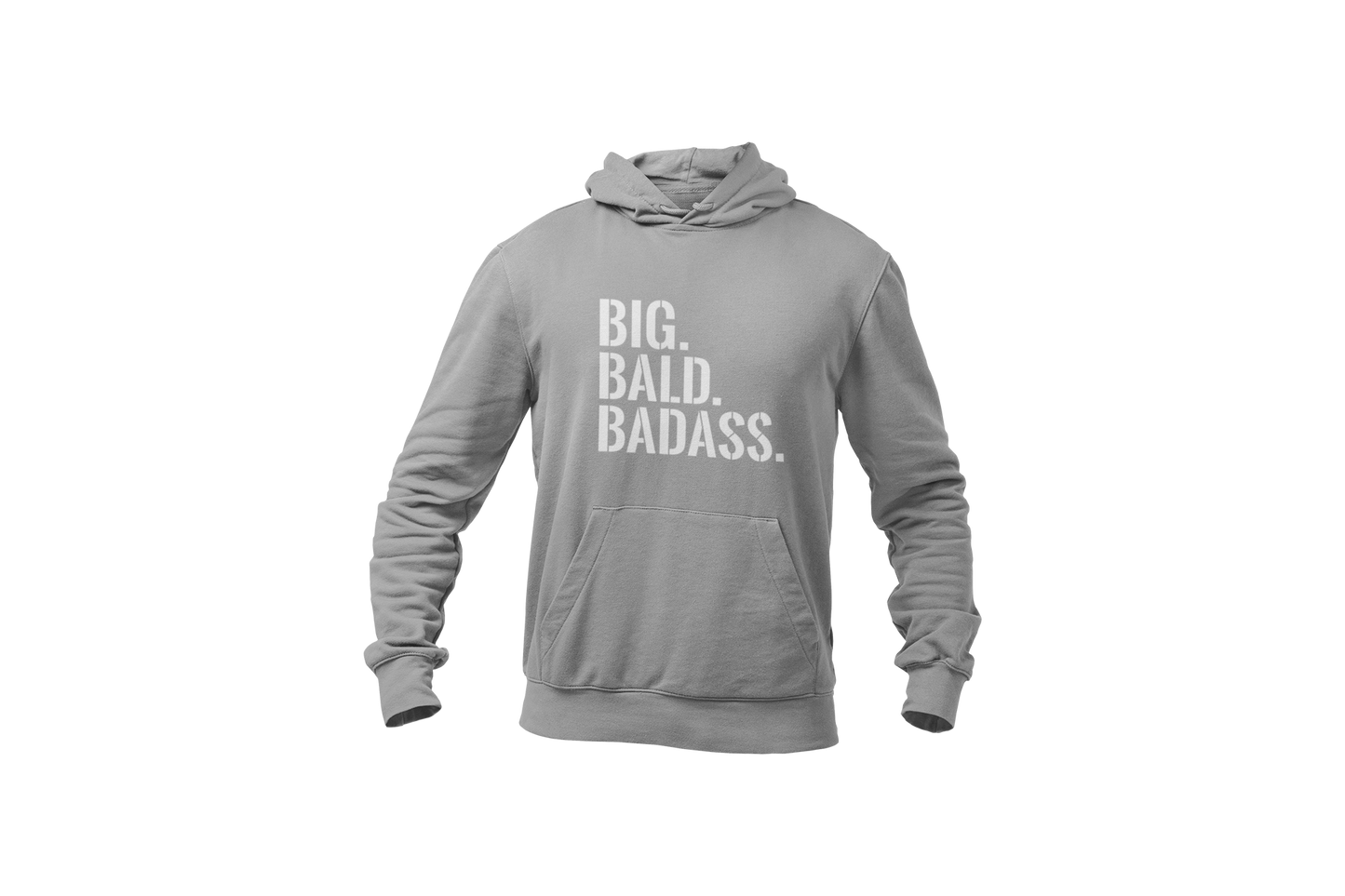 Big bald baddass hoodie light grey