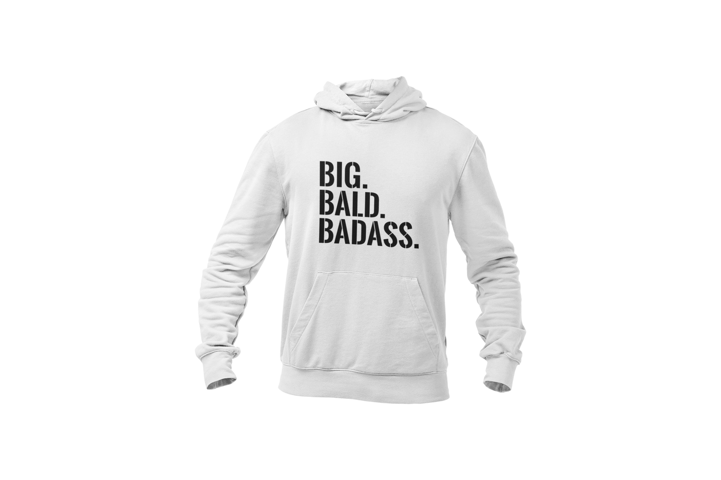 Big bald baddass hoodie white