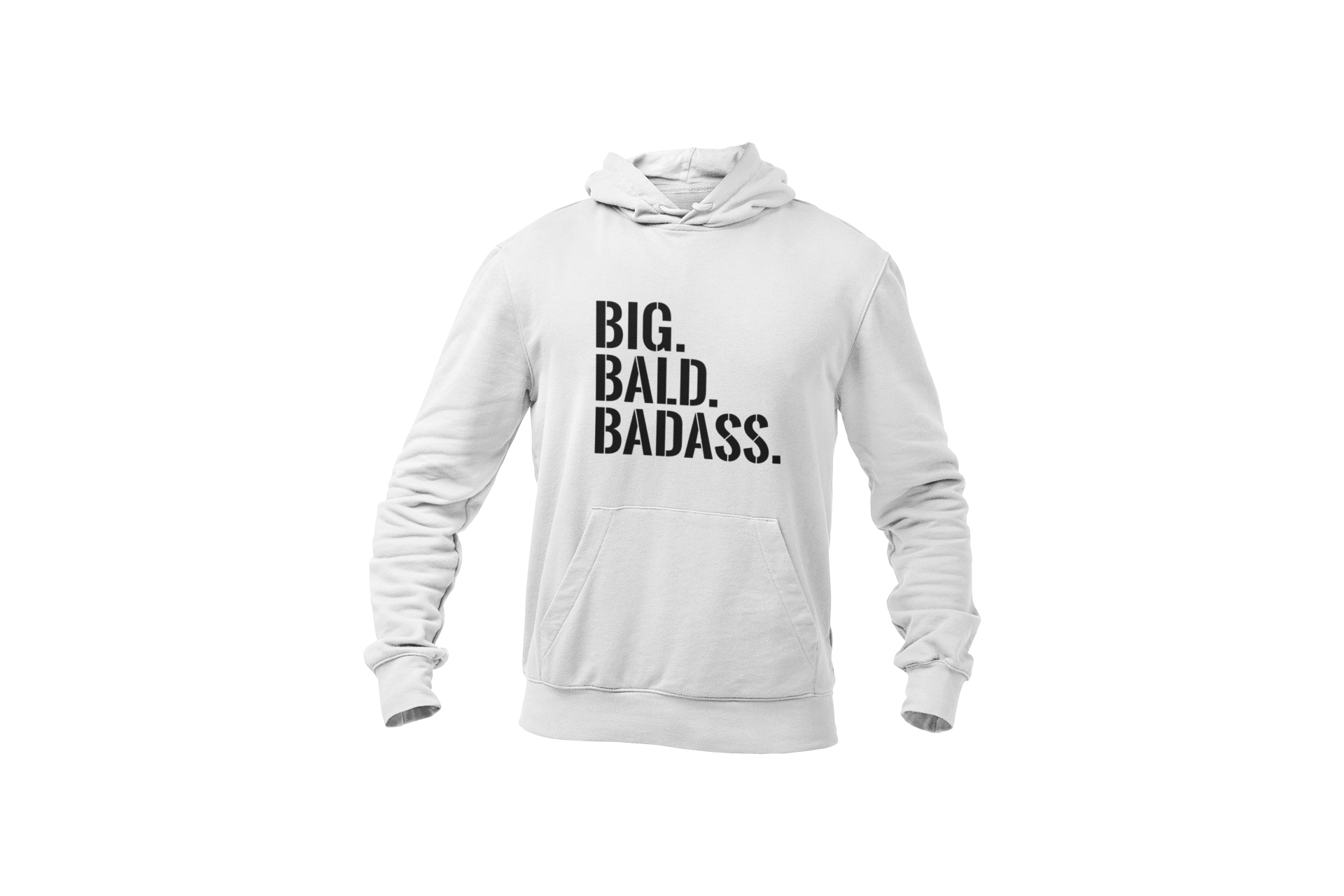 Big bald baddass hoodie white
