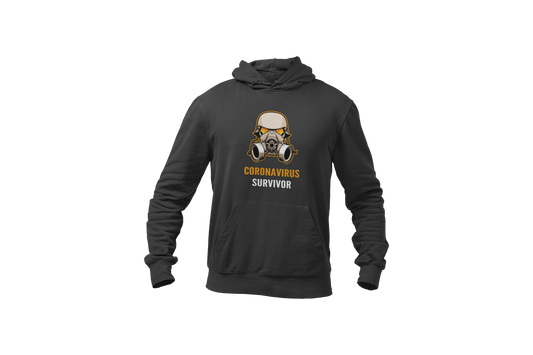 Coronavirus survivor hoodie donnie grijs