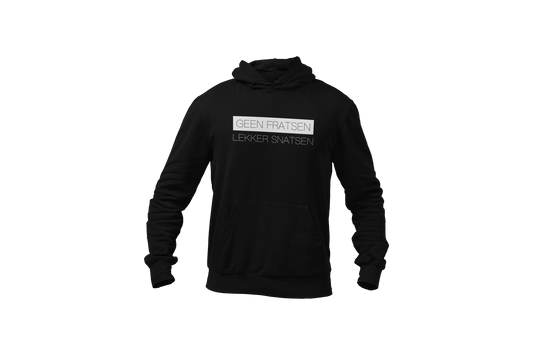 Geen fratsen lekker snatsen hoodie black