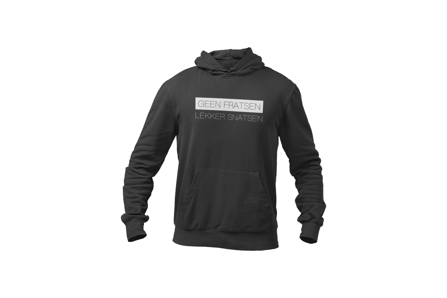 Geen fratsen lekker snatsen hoodie dark grey