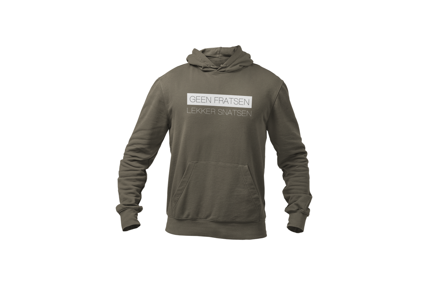 Geen fratsen lekker snatsen hoodie green