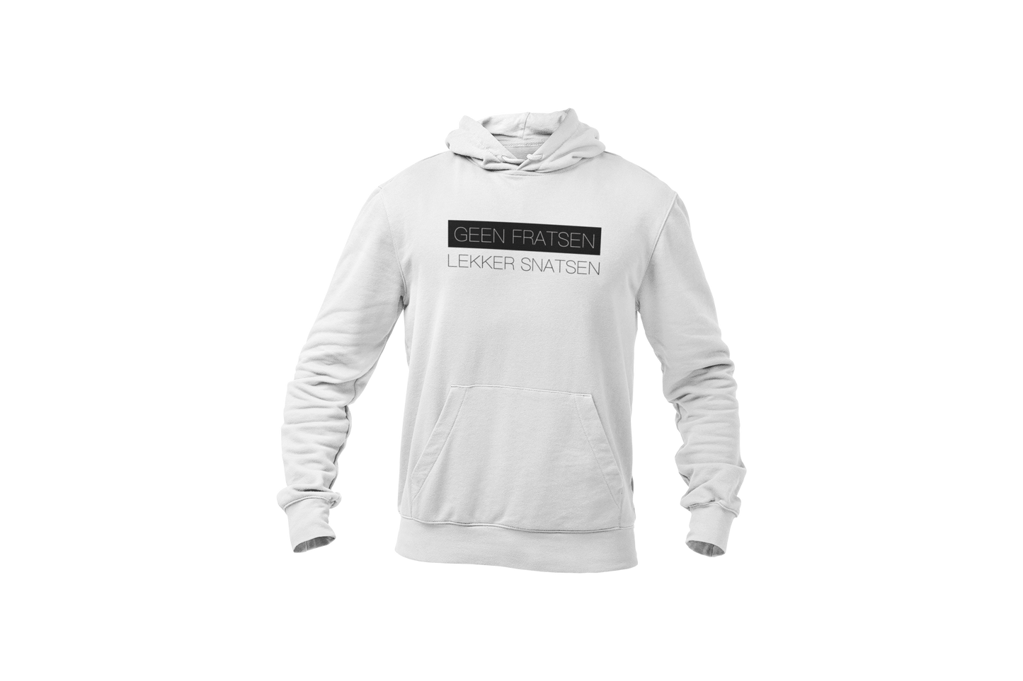 Geen fratsen lekker snatsen hoodie white