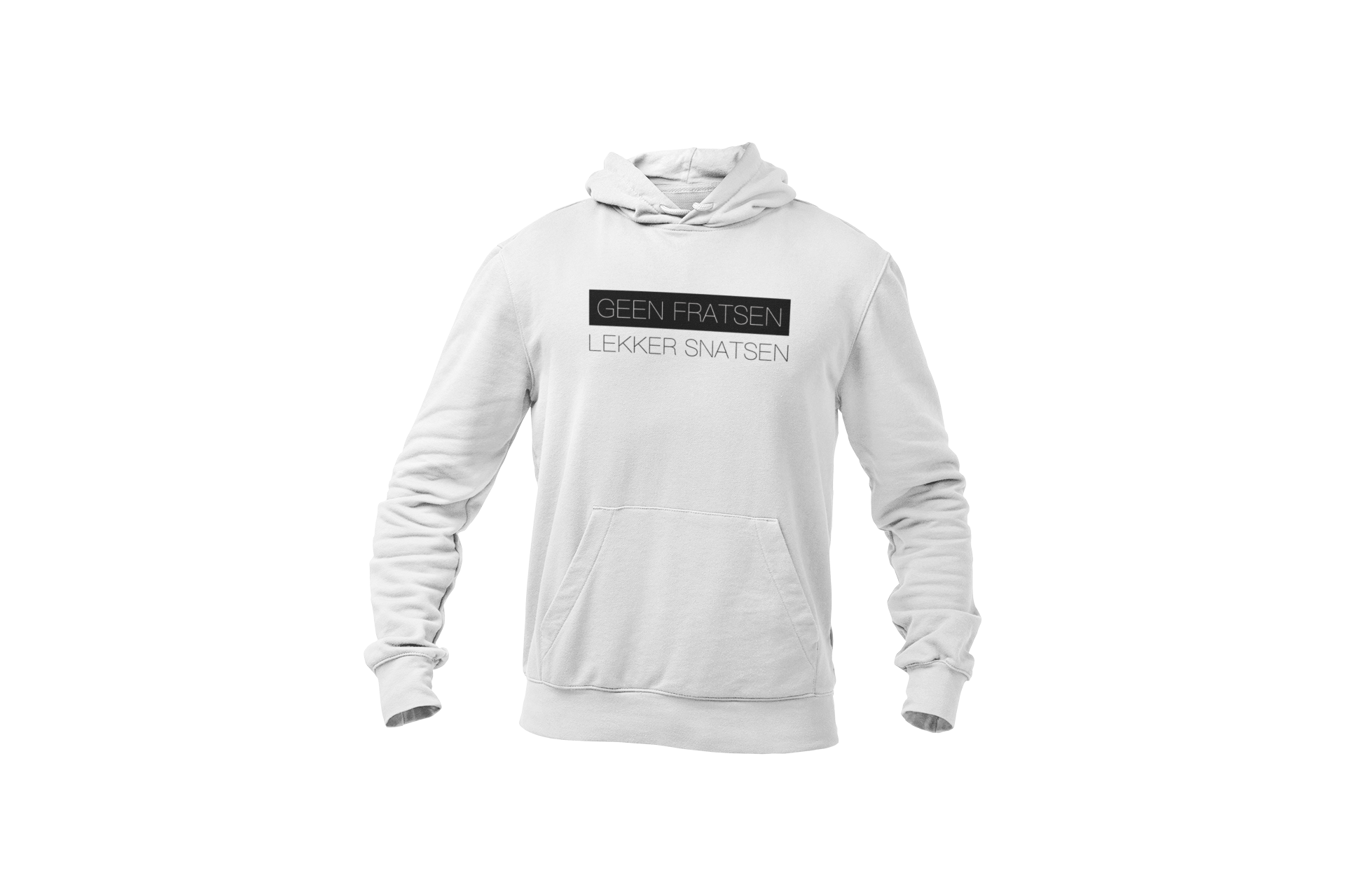 Geen fratsen lekker snatsen hoodie white