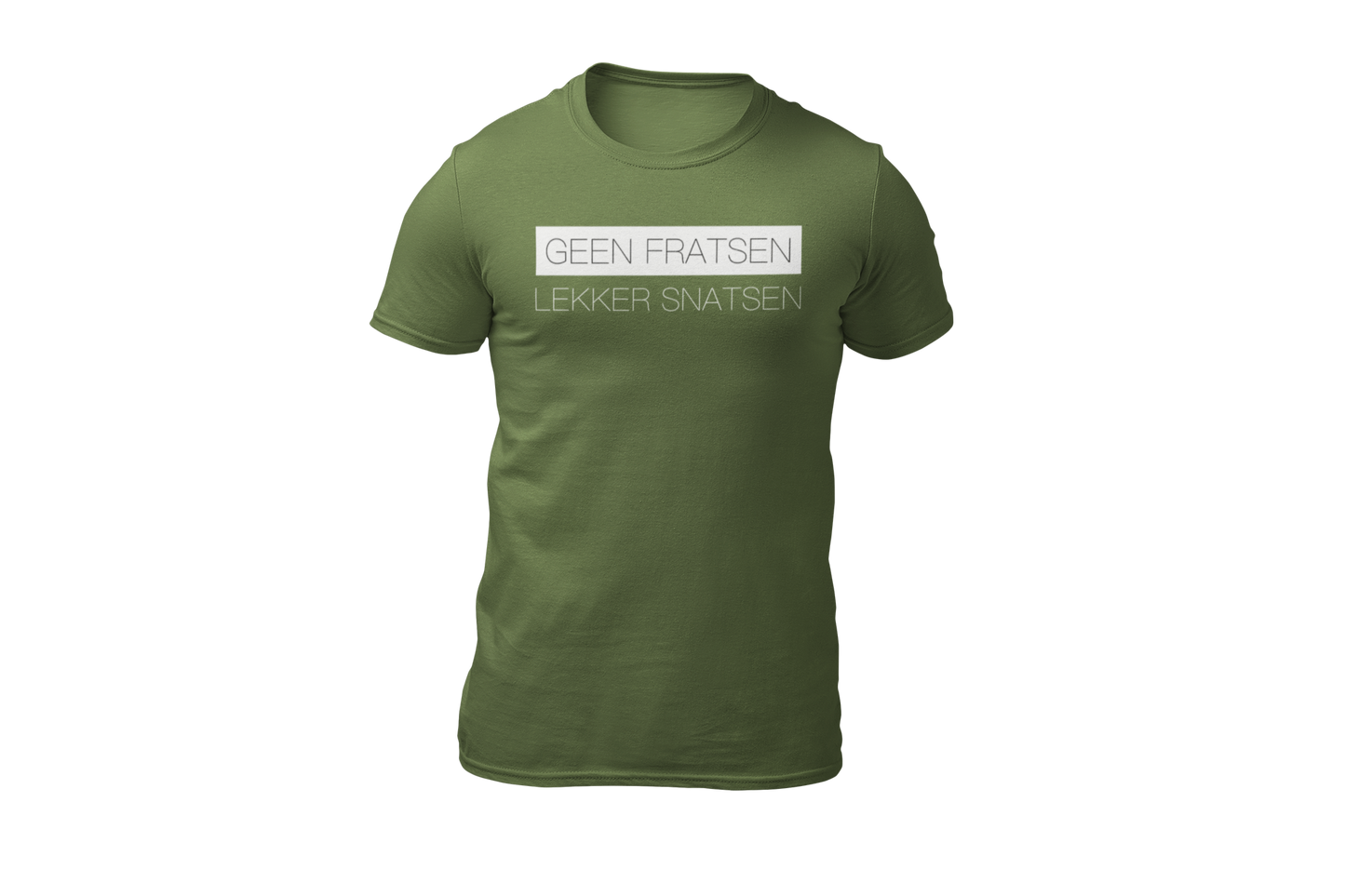 Geen fratsen lekker snatsen shirt green