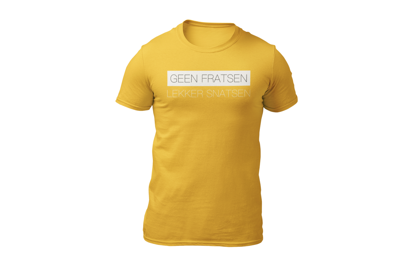 Geen fratsen lekker snatsen shirt yellow