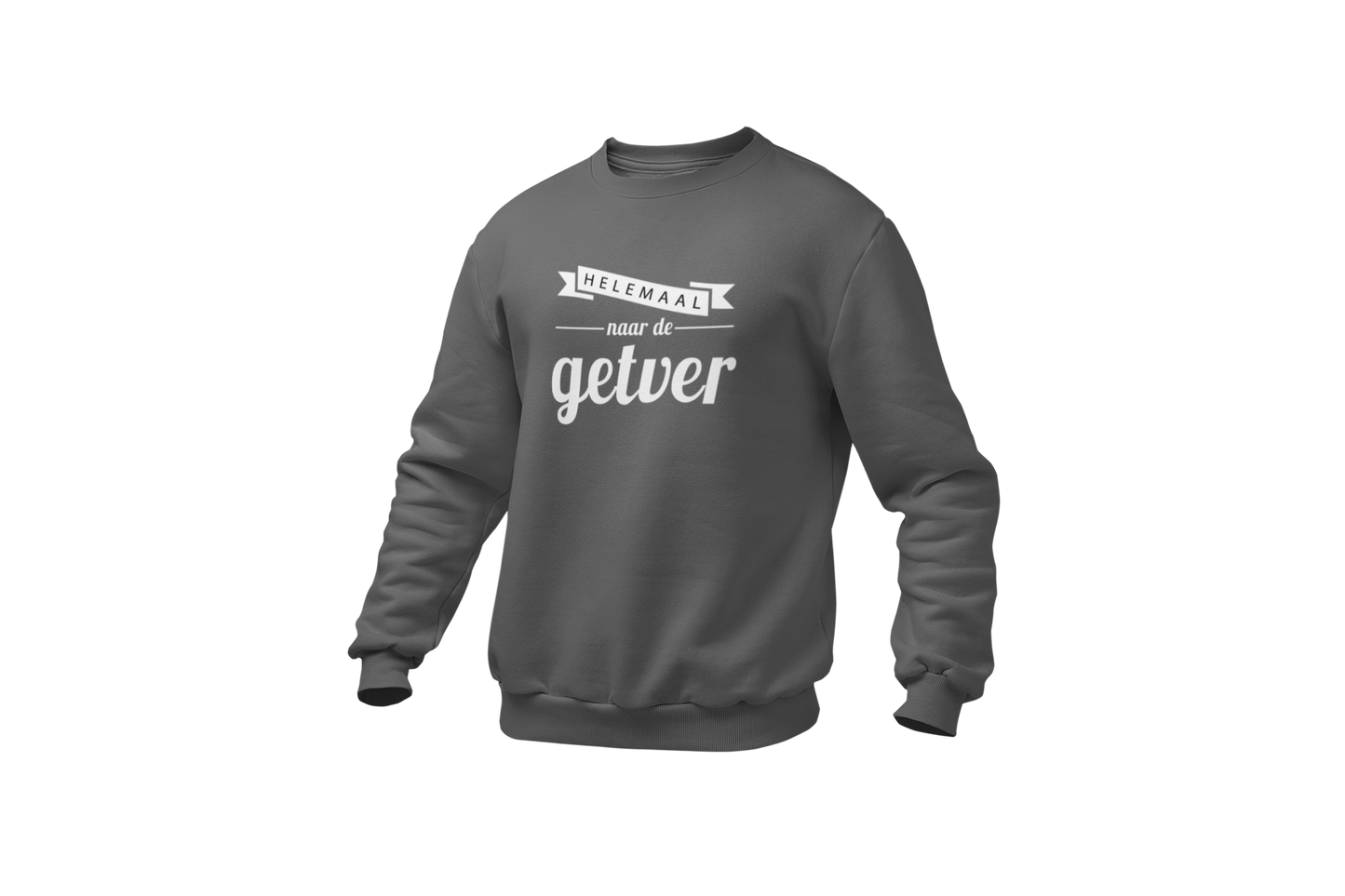 Helemaal naar de getver sweater dark grey