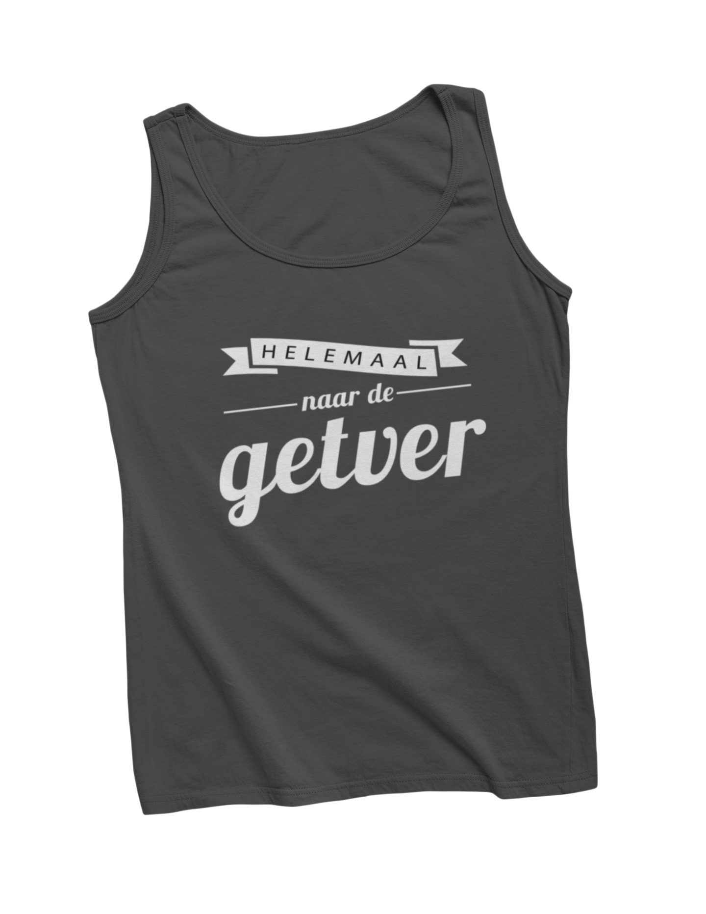 Helemaal naar de getver tanktop dark grey