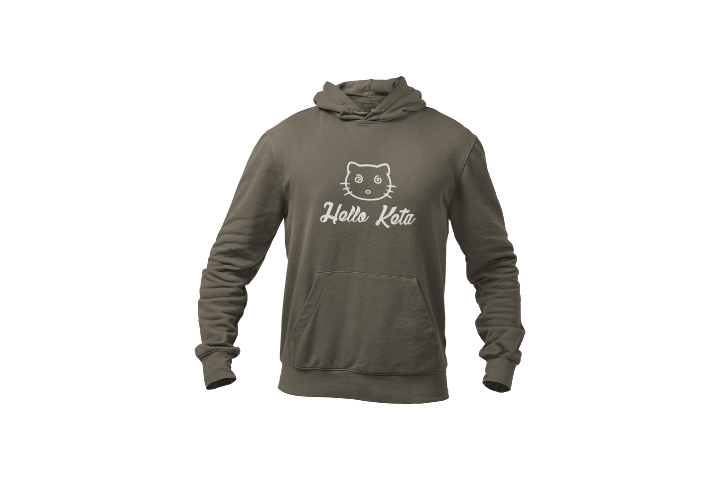 Hello keta hoodie dark green