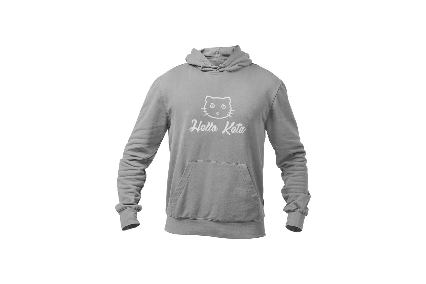 Hello keta hoodie light grey