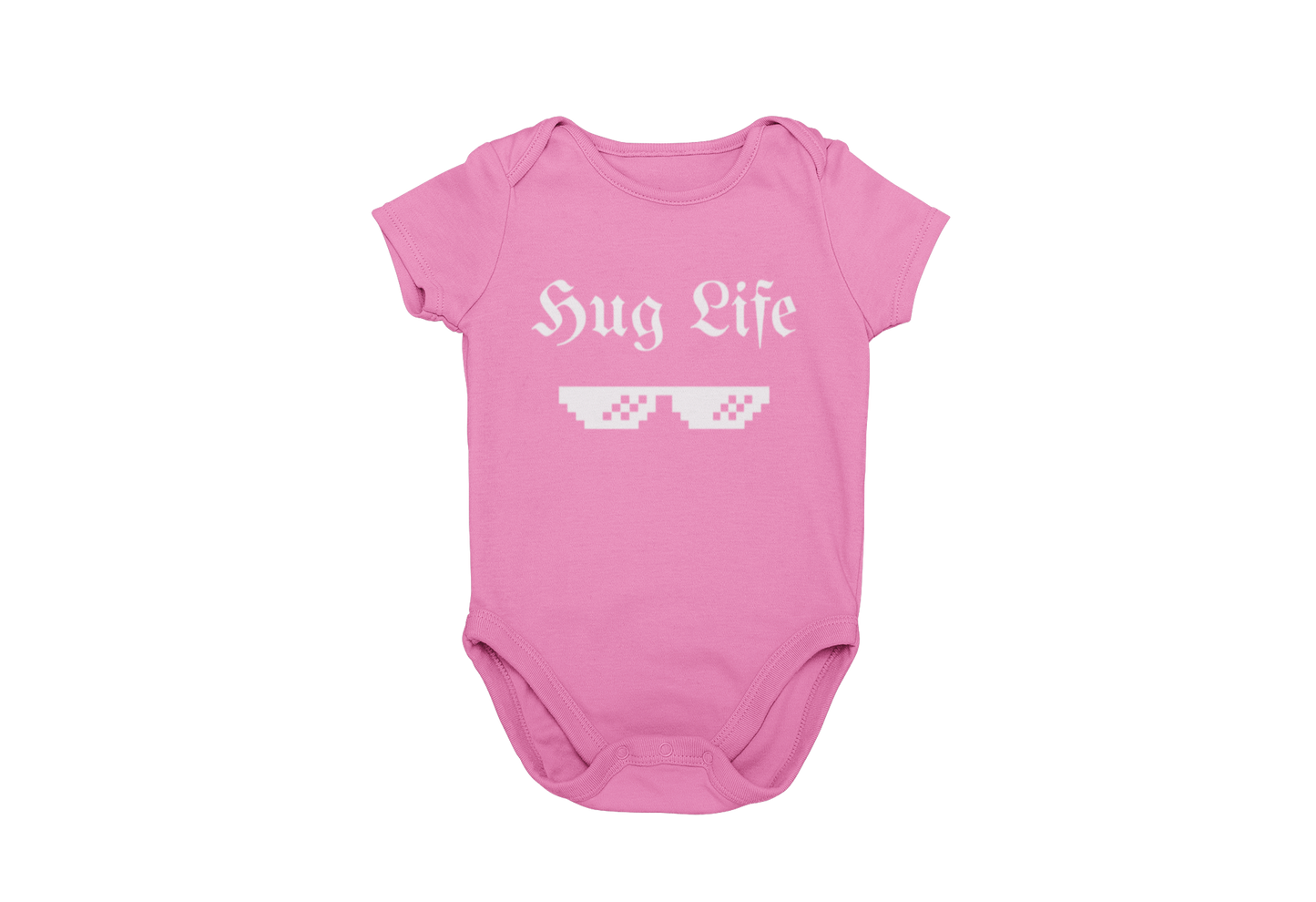 Hug life romper pink
