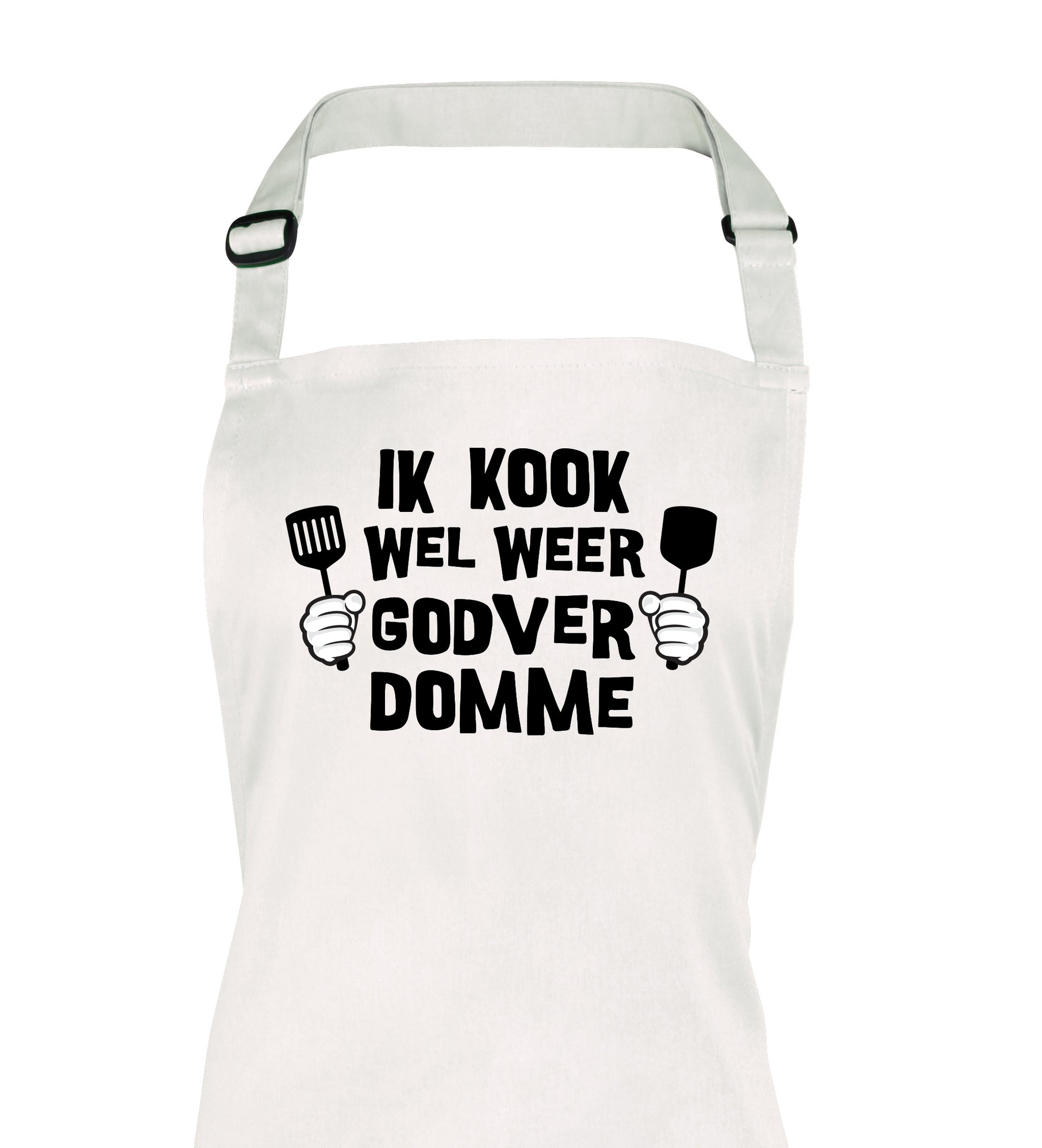 Ik kook wel weer godverdomme kook schort donnie wit