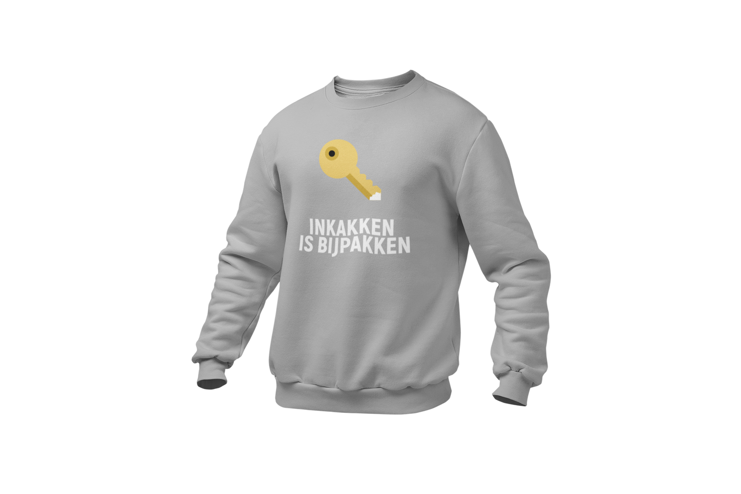 Inkakken is bijpakken sweater light grey
