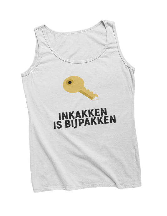 Inkakken is bijpakken tanktop white