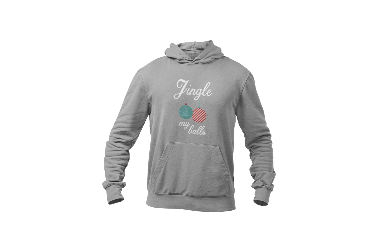 Jingle my balls hoodie light grey