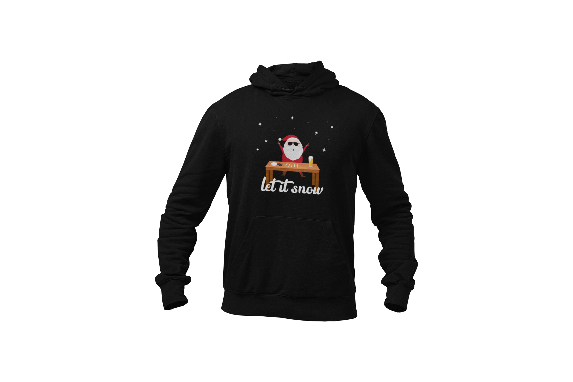 Let it snow hoodie trui coke tafel donnie zwart