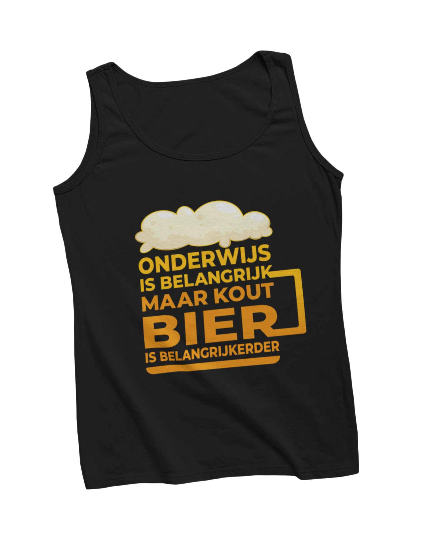Onderwijs is belangrijk maar kaut koud bier is belangrijkerder tanktop zwart donnie