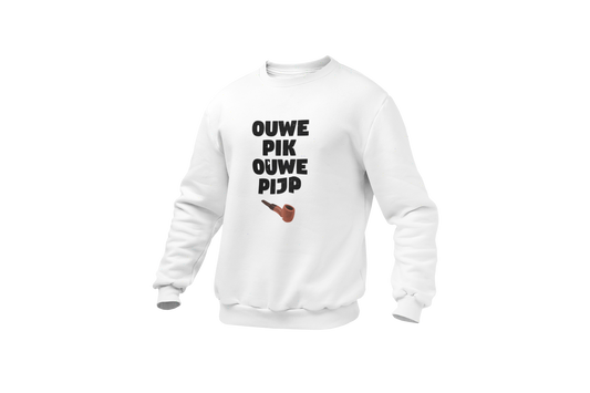 Ouwe pik ouwe pijp sweater vaderdag donnie wit