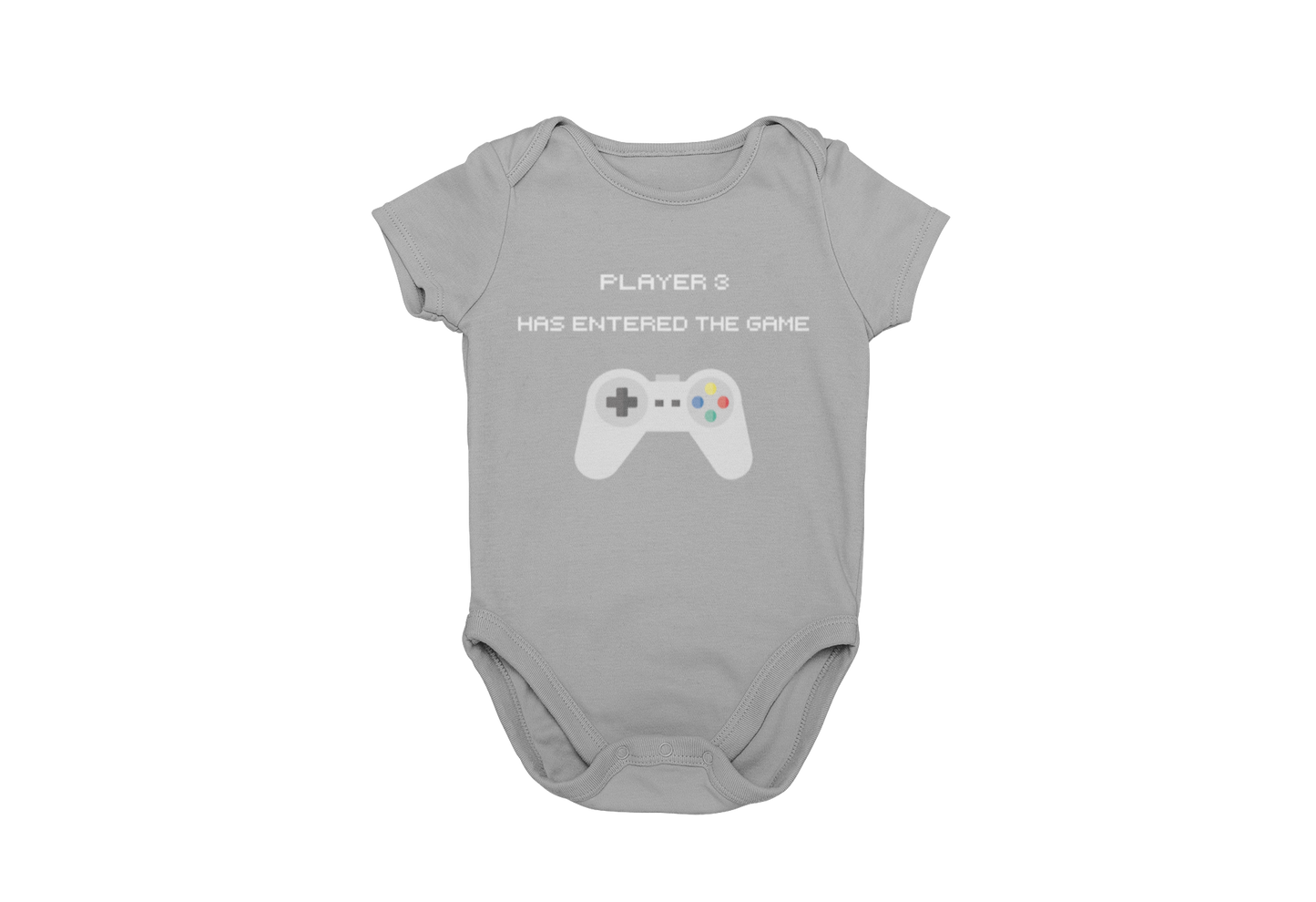 Player 3 has entered the game romper grey