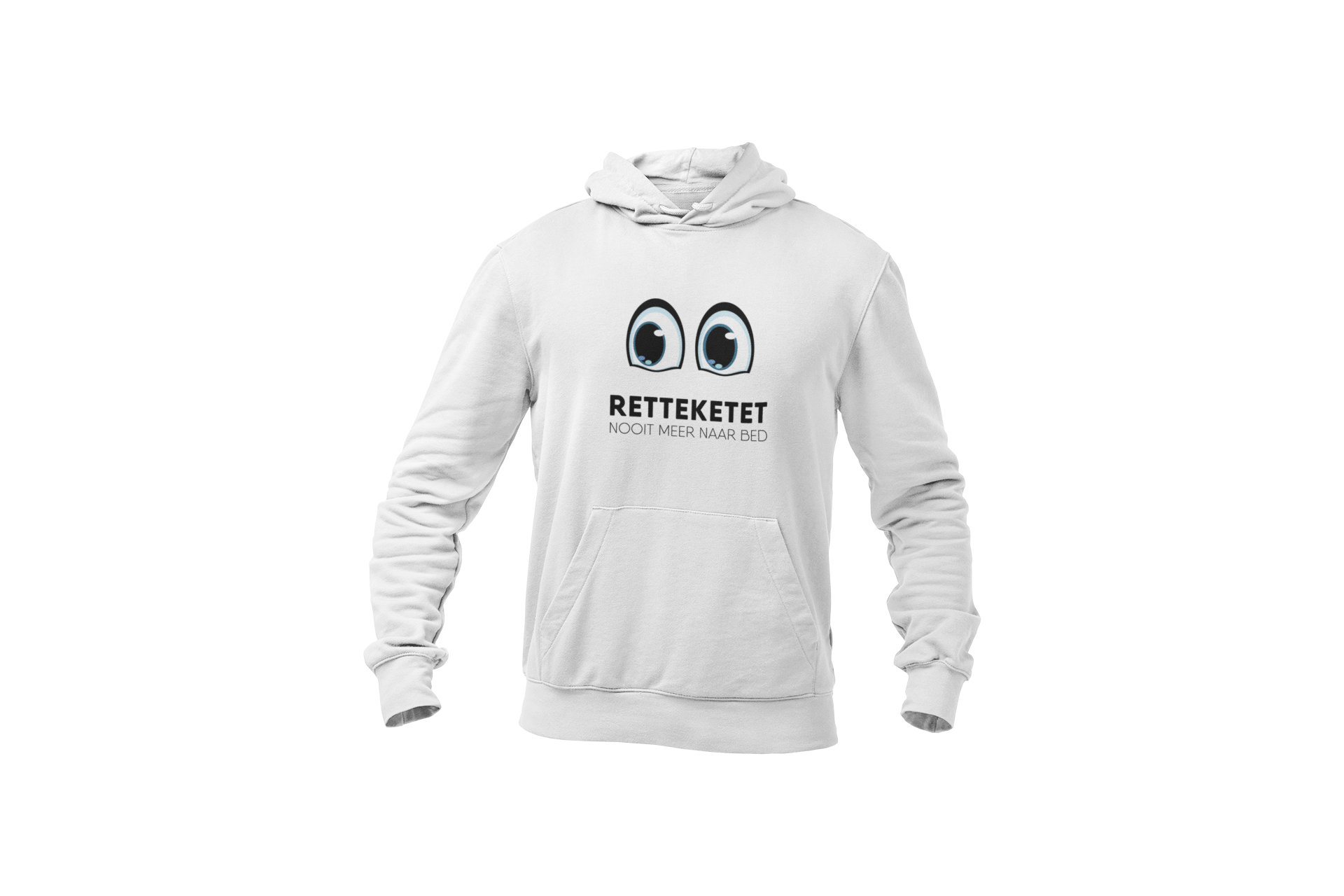 Retteketet nooit meer naar bed hoodie white