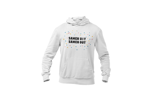 Samen uit samen out hoodie white