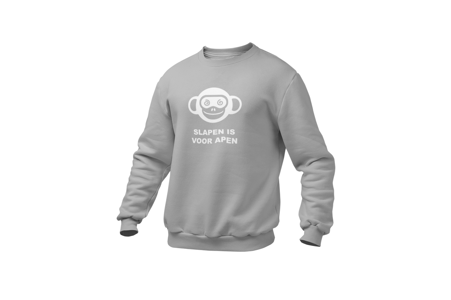 Slapen is voor apen sweater light grey