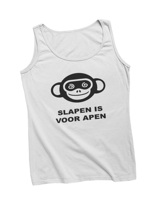 Slapen is voor apen tanktop white
